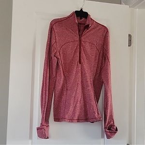 Lululemon Size 8 Long Sleeve Running Shirt Red
